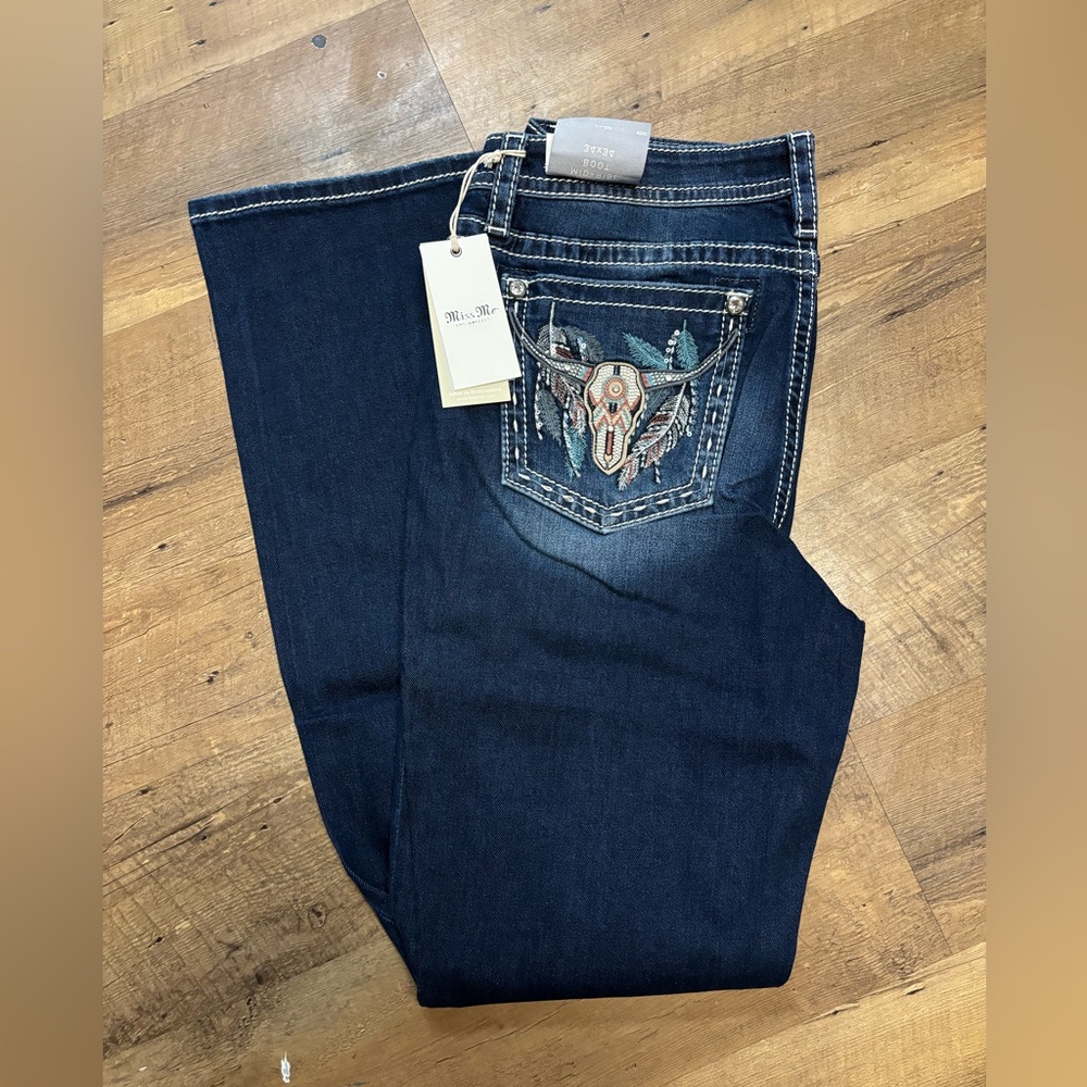 Nwt Miss Me Chloe Boot Steer Skull Jeans